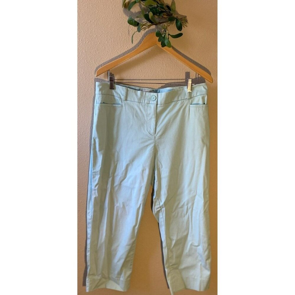 COPY - Talbots Petites Crop Pants Size Petite 14Px22" Inseam Baby Blue Cotton S…